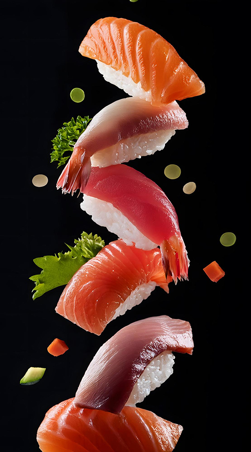 sashimi japonés de gambas