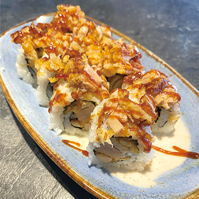 Uramaki de Pato Rebozado